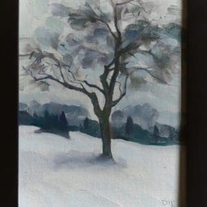 "Frozen Tree" Daniel Faiella | oil canvas | 6x8 inches | 2021 | $210