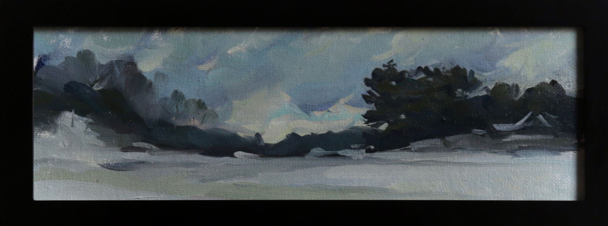 "Frozen River" Daniel Faiella | oil on canvas | 4x12 inches | 2021 | $210
